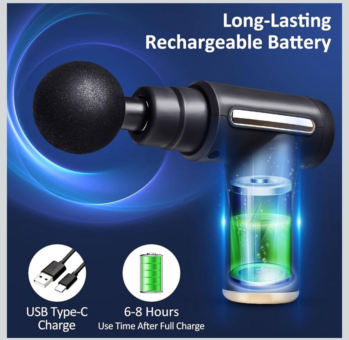 NextGen HeatPlus Gun Massager with 6-Speed Deep Tissue Percussion Massager with 4 Heads